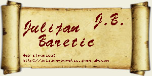 Julijan Baretić vizit kartica